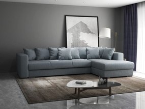 Colțar extensibil dumonde cu ladă de depozitare si sezut confortabil din spuma high-density, Gloria Zoom Grey II 320x183 cm