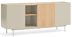 Comodă bej-natural joasă cu aspect de lemn de stejar 180x78 cm Otto – Teulat