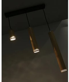 Lustră pe cablu TUBO 3xGU10/25W/230V lemn