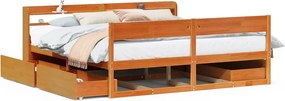 vidaXL Cadru de pat fără saltea, maro ceruit 200x200 cm lemn masiv pin