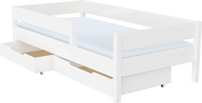 Pat pentru copii cu barieră, alb, 70x140, MIX