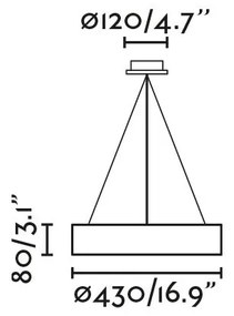 Lustra LED suspendata design circular COCOTTE D-43cm alb