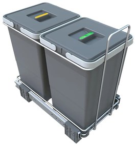 Coș de gunoi din plastic pentru deșeuri sortate/încorporat 12 + 12 l Ecofil - Elletipi