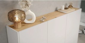 Dulap crem cu aspect de lemn de stejar 138x105x25 cm Libbiano – Germania