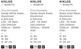 Lustra LED aplicata design modern minimalist KIKLOS auriu/negru