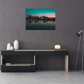 Tablou pe sticlă cu oraș mare (70x50 cm)