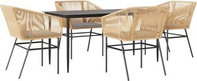 vidaXL Set mobilier de grădină cu perne 5 piese maro sticlă polirattan