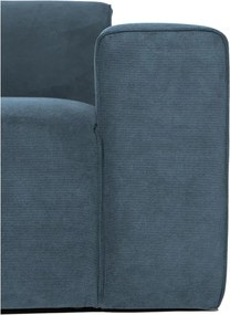 Modul pentru canapea albastru cu tapițerie din catifea reiată (cu colț pe partea dreaptă) Sting – Scandic