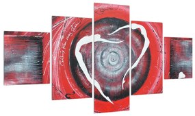 Tablou abstract - pictura roșie (125x70 cm), în 40 de alte dimensiuni noi