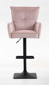 HR250KW Scaun Catifea Roz Pudra Bază Neagră