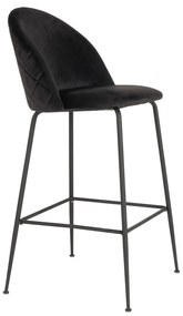 Scaune de bar negre 2 buc. din catifea 108 cm Lausanne – House Nordic