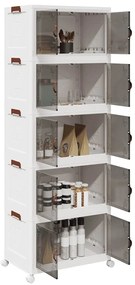 vidaXL Cutie de depozitare stivuită cu roți 5 niveluri 75L 64x40x179cm