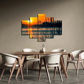 Tablou - Apus de soare la lac (150x105 cm)