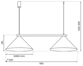 Lustră suspendată pe cablu CAPITAL 2xGX53/15W/230V, albastră