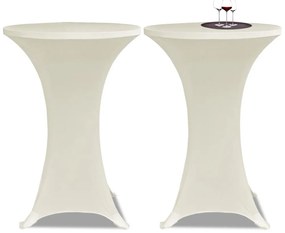vidaXL Faţă de masă pentru mese inalte Ø 60 cm crem elasticizată 2 buc