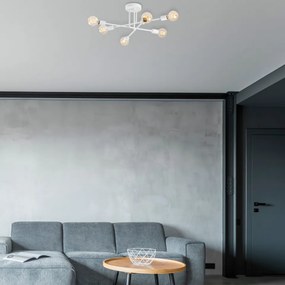 Lustra 6 Becuri Flower - 175, Soclu E27, Max. 40W, Culoare Alb