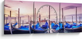 Tablou - Zorii în Veneția (cu ceas) (90x30 cm)