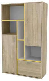 DULAP EFFIE, 100X42X163 CM, 3 USI, CULOARE SONOMA, PAL