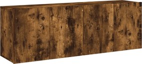 vidaXL Comodă TV de perete, 2 buc. stejar fumuriu, 60x30x41 cm