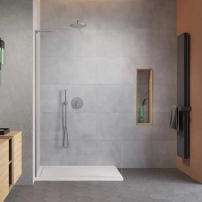 Paravan de dus tip Walk-in Radaway Modo SL II nichel periat-transparent 80 cm sticla securizata 8 mm stanga