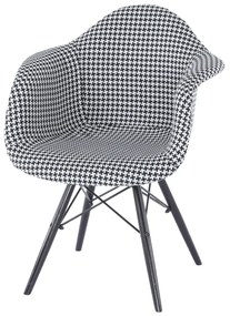 Fotoliu, textil cu model/lemn masiv, AMPER