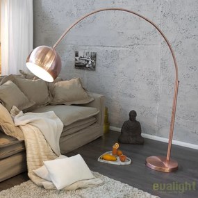 Lampadar inalt si elegant cu arc extensibil si abajur de 32cm, Big Bow cupru A-21599 VC