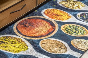 ANDRE 53240 covor lavabil linguri, condimente bucatarie, anti-alunecare - gri / bej