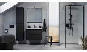 Dulap de baie cu lavoar MOLDE, 80 cm, negru