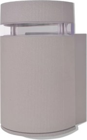 vidaXL Aplică semi-cilindrică de perete pentru exterior, gri , aluminiu