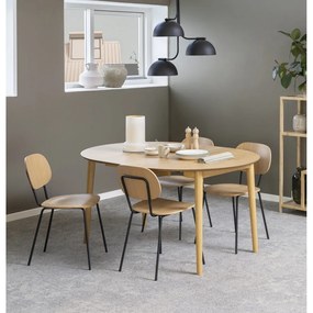 Masă de dining rotundă extensibilă cu aspect de lemn de stejar cu blat suplimentar ø 115 cm Montreux – Actona