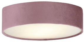 Plafoniera moderna cu abajur din catifea roz Drum 3L, 50cm