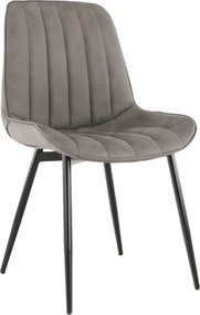 Scaun, piele ecologică gri deschis/negru, HAZAL