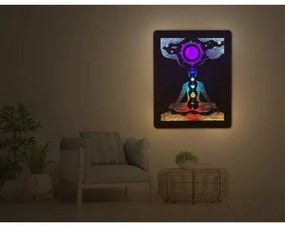 Li-Go 4421/A/4 - Decorațiune LED de perete LED/10W/5V 30000 mAh 70x90 cm stejar/chakre