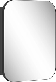 HOMCOM Dulap Baie cu Oglindă și 2 Uși Soft Close, Dulap cu Oglindă, Rafturi Reglabile, Dulap Suspendat Economisire Spațiu din Sticlă, Negru | Aosom Romania