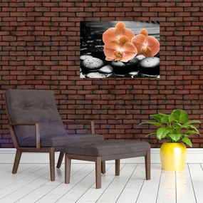 Tablou - Orhidee portocalii (70x50 cm)