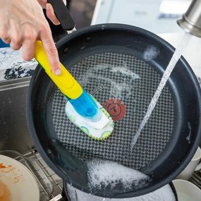 Burete de spălat vase Scrub Daddy Dish Daddy, cumâner și dozator de detergent