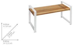 WENKO 53027100 - Raft LOUISA 40 x 20 cm, alb/maro