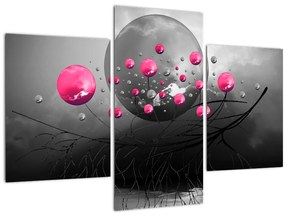 Tabloul cu bile abstracte roz (90x60 cm)