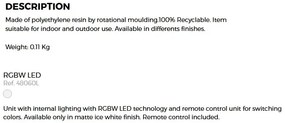 CORP DE ILUMINAT LED RGB DECORATIV VASES LAMPS 30cm