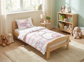 Lenjerie de pat din bumbac pentru patut BUNNY SWEET alb Dimensiune lenjerie de pat: 40 x 60 cm | 100 x 135 cm