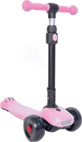 Trotineta copii cu roti luminoase din silicon NOVOKIDS™ Furious , cu melodii si lumini, 3 roti,pliabila, maner reglabil pe inaltime,maxim 50 kg,