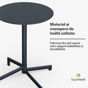 Blumfeldt UrbanEdge masă bistrot | masă în picioare | 60 cm | pliabilă | vopsită electrostatic | rezistentă la intemperii