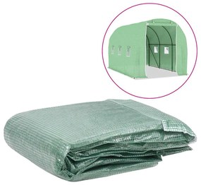 vidaXL Copertină rezervă pentru seră (6,86 m²), verde, 200x343x200 cm