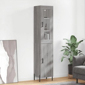 vidaXL Dulap înalt, gri sonoma, 34,5x34x180 cm, lemn prelucrat