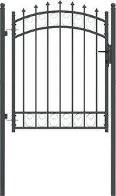 vidaXL Poartă de gard cu țepi Gri 150 x 100 cm Oțel vopsit în pulbere