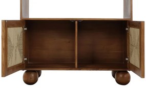 Etajera, maro, din lemn de acacia si rattan, Oasis