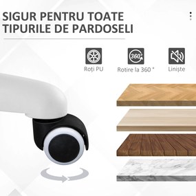 Vinsetto Scaun de Birou Balansoar cu Înălțime Reglabilă din Țesătură Efect Catifea, 62,5x60x94-104 cm, Roz | Aosom Romania