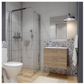 Cersanit S801-458 - Dulap suspendat de baie cu lavoar NIKO 50x40 cm nuc