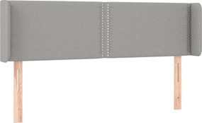 vidaXL Tăblie de pat cu aripioare gri deschis 147x16x78/88 cm textil