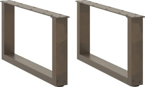 vidaXL Picioare pentru măsuță de cafea în formă de U, 2 buc., oțel natural, 70x(30-31) cm